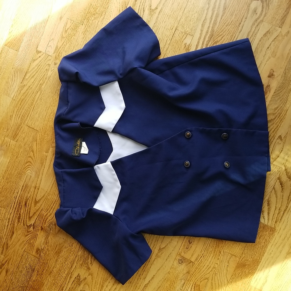 (16) Chablis Sailor Nautical Striped Neutral Classic Office Workwear Vintage 80s